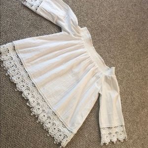 White lace peasant top